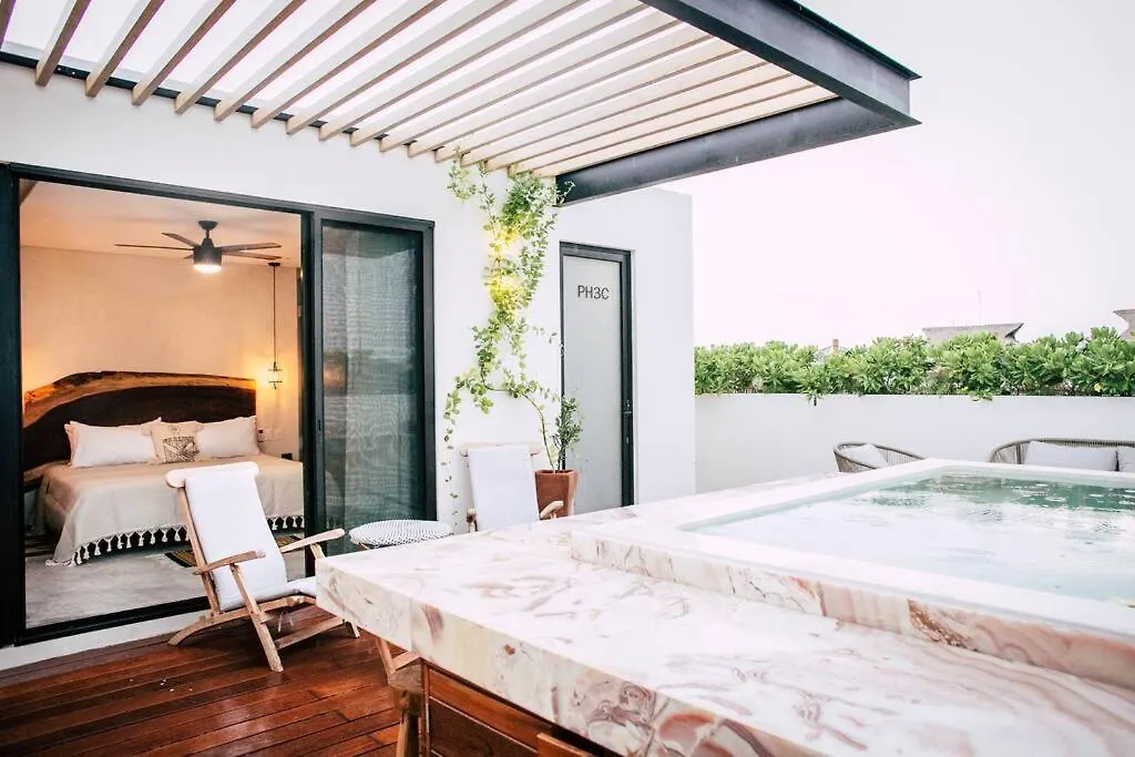 Romantic Roof Top Penthouse! Bbq And Priv. Pool Tulum Apartment